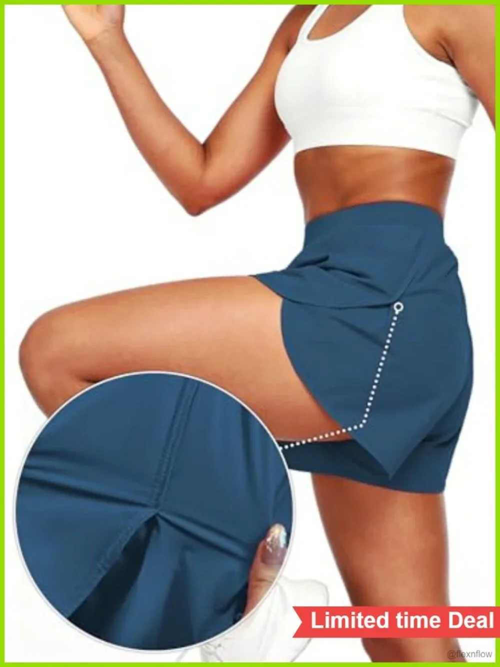 Women 2 in 1 Workout Shorts with Compression Liner High Rise Athletic Gym